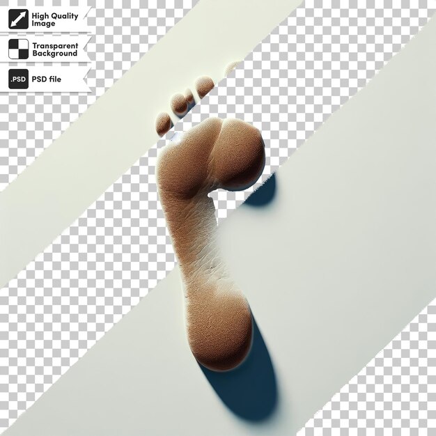 PSD psd footprint on transparent background with editable mask layer