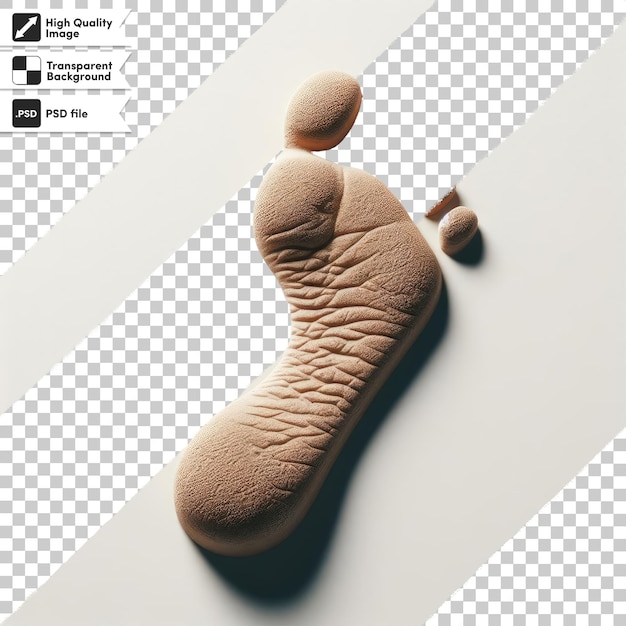 Psd footprint on transparent background with editable mask layer