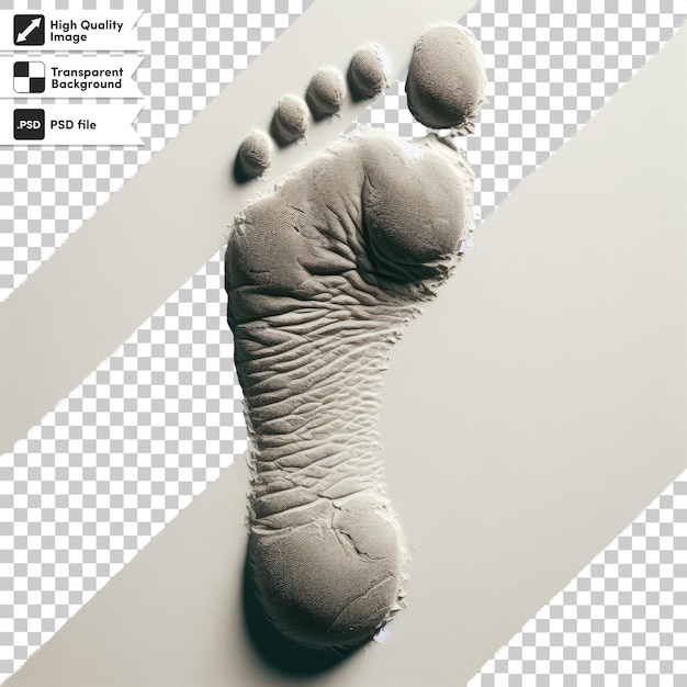 Psd footprint on transparent background with editable mask layer