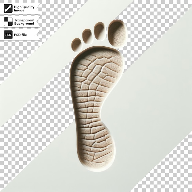 PSD psd footprint on transparent background with editable mask layer
