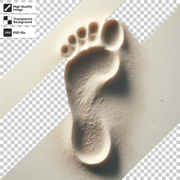 PSD psd footprint on transparent background with editable mask layer