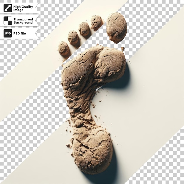 PSD psd footprint on transparent background with editable mask layer