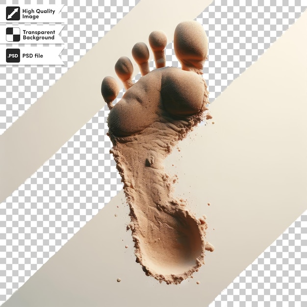 Psd footprint on transparent background with editable mask layer