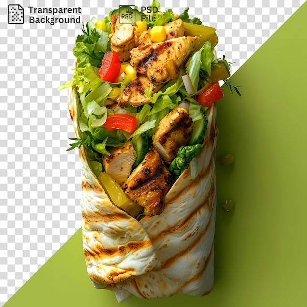 PSD psd foto kip shawarma in een wrap