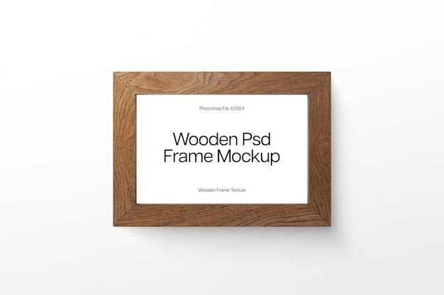 PSD foto realistic wood frame concept mockup