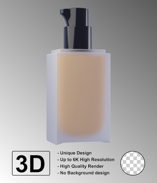 Psd foundation skin care 3d rendered