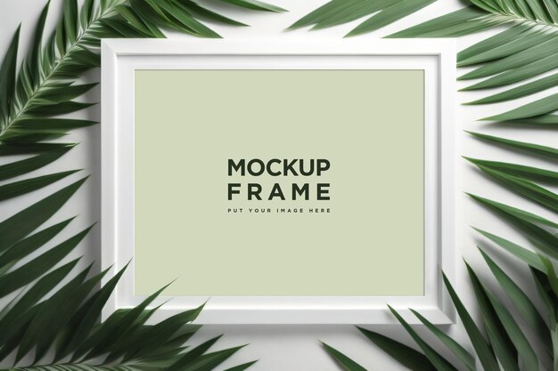 PSD psd frame mockup met esthetisch tropisch concept