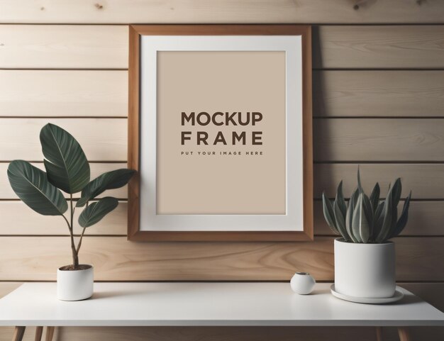 PSD psd frame mockup met esthetisch tropisch concept