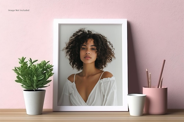 Psd-frame mockup met planten