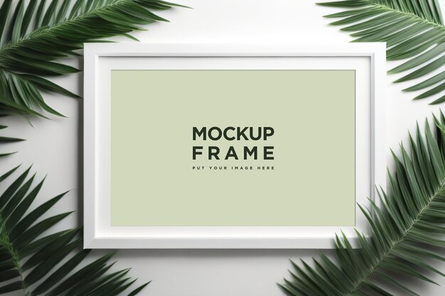 PSD psd frame mockup with aesthetic tropical concept