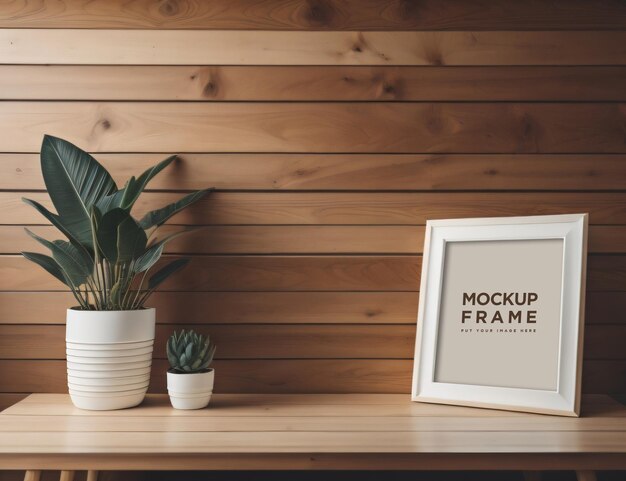 Psd frame mockup con concetto estetico tropicale