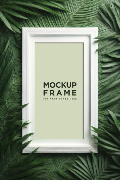 PSD psd frame mockup with aesthetic tropical concept