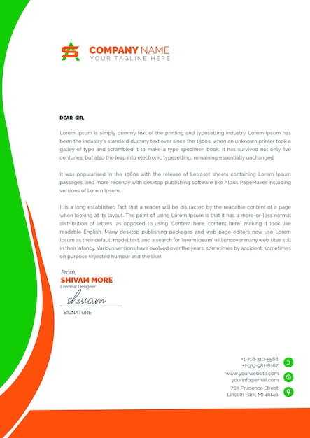 PSD Free modern business and corporate letterhead Related tags