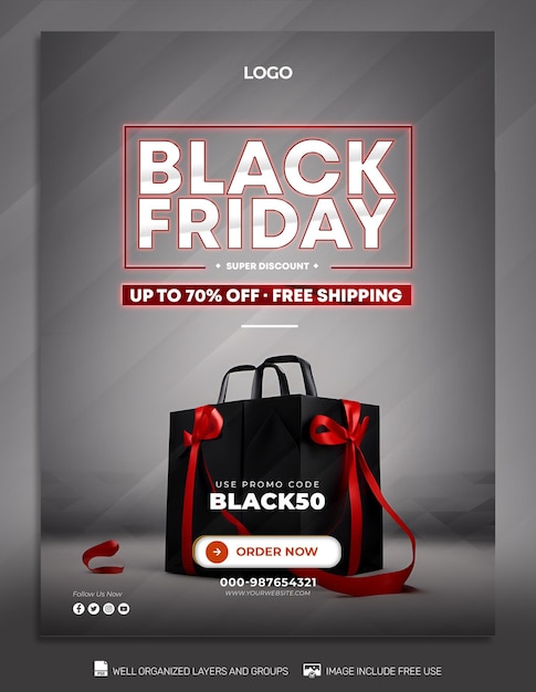 PSD psd free psd black friday poster social media amp banner tamplates