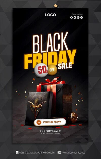 PSD psd free psd black friday poster social media amp banner tamplates