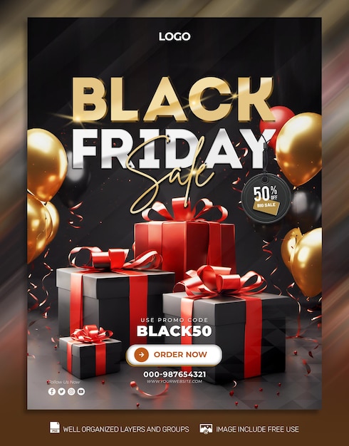 PSD psd free psd black friday poster social media amp banner tamplates