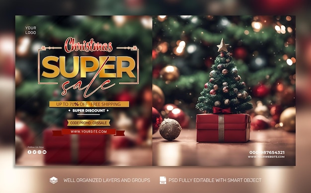 Psd free psd christmas banner 7 poster social media tamplate