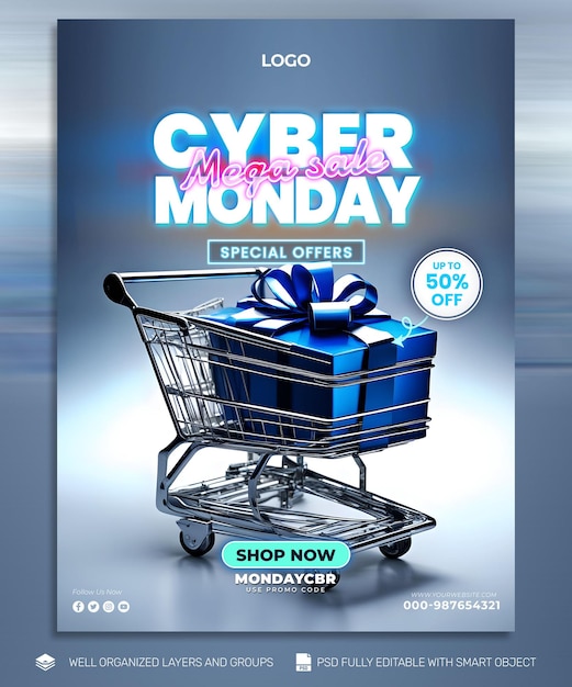 psd free psd cyber monday poster and flyer promo social media tamplates