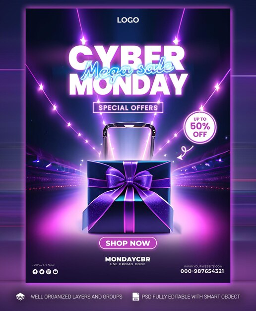 PSD psd free psd cyber monday poster and flyer promo social media tamplates
