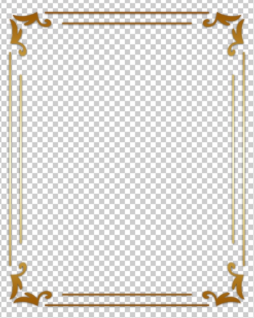 PSD psd free psd golden glowing square frame vector isolated on transparent background shiny frame wit