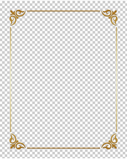 PSD psd free psd golden glowing square frame vector isolated on transparent background shiny frame wit