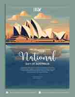 PSD psd free template banner e flyer post sui social media per l'australia day