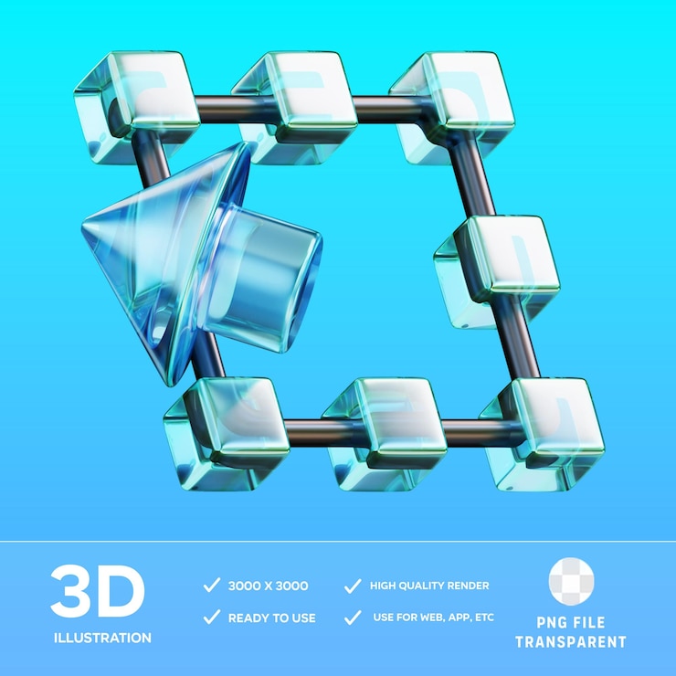 PSD psd free transform 3d illustration