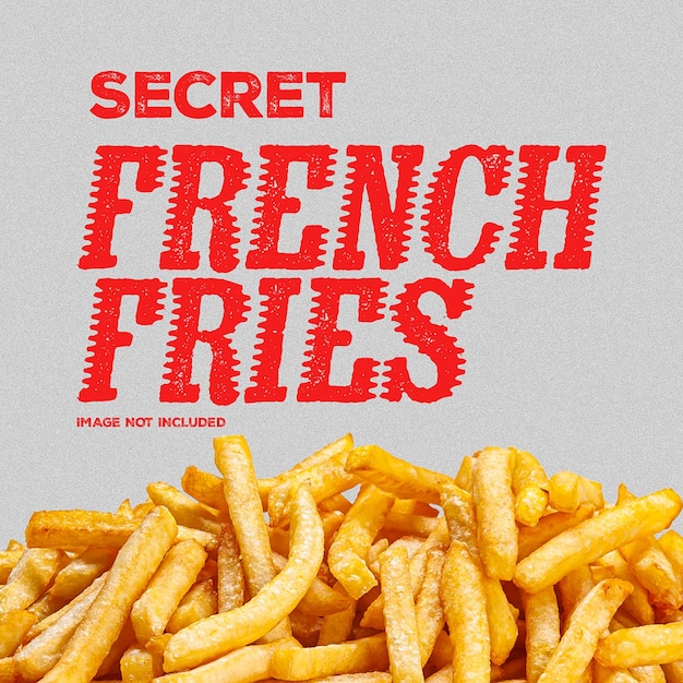 PSD psd french fries design concept per i social media e il modello di post di instagram