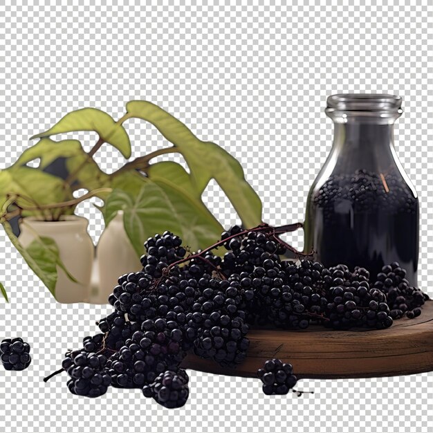 Psd fresh bunch of elderberry isolated on transparent background