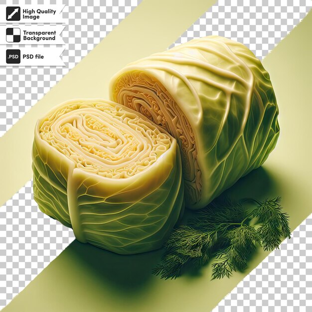 PSD psd fresh cabbage rolls on transparent background