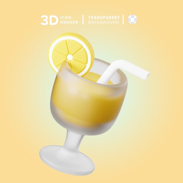 PSD illustrazione 3d di fresh drink psd