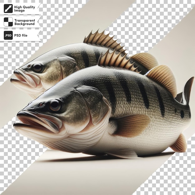 Psd свежая рыба на прозрачном фоне с редактируемым слоем маски