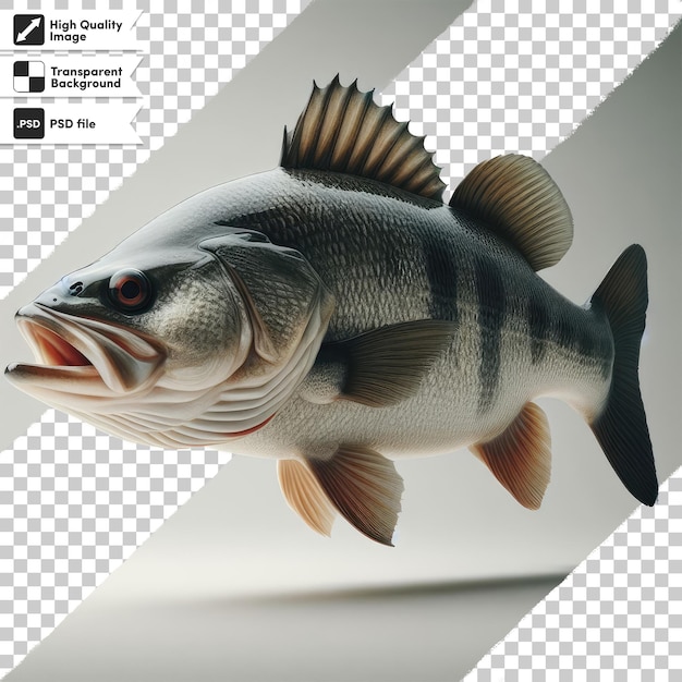 PSD psd fresh fish on transparent background with editable mask layer