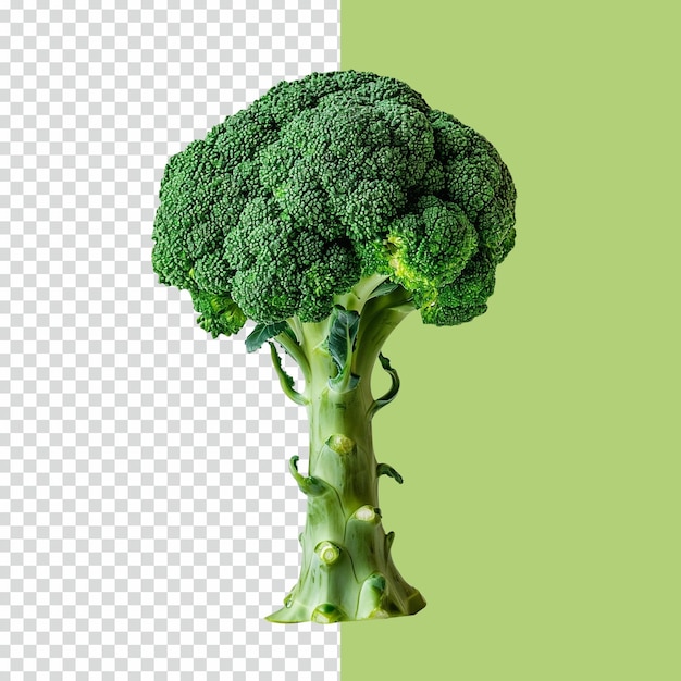 PSD psd of fresh green broccoli vegetable on isolated transparent background