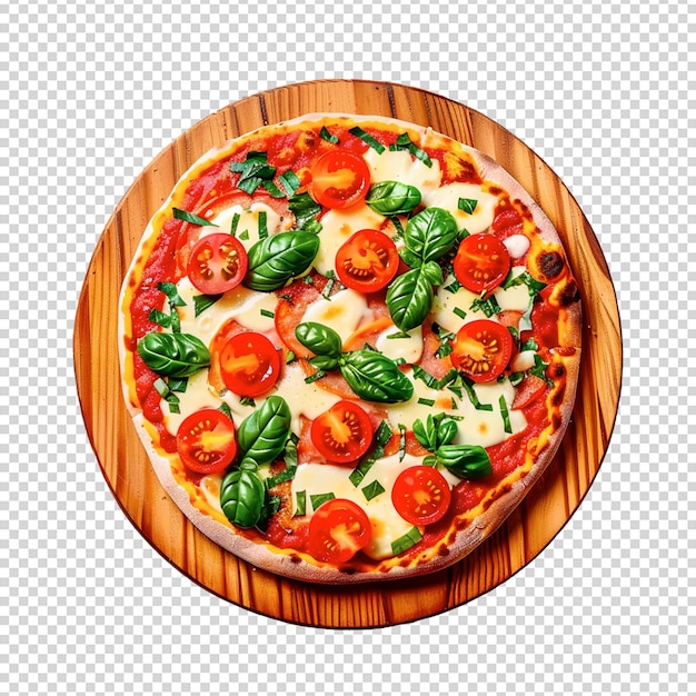 Psd fresh ham pizza with cheese isolated on a transparent background