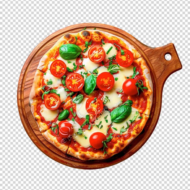 Psd fresh ham pizza with cheese isolated on a transparent background