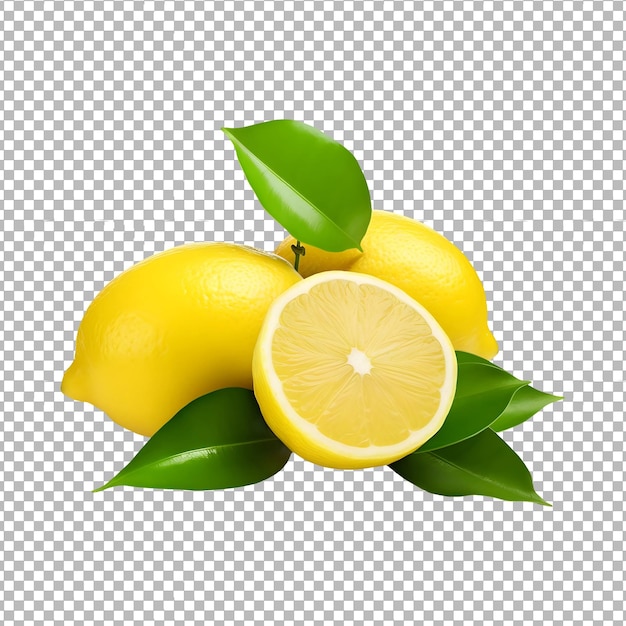 Psd: 투명한 배경에 고립 된 신선한 레몬