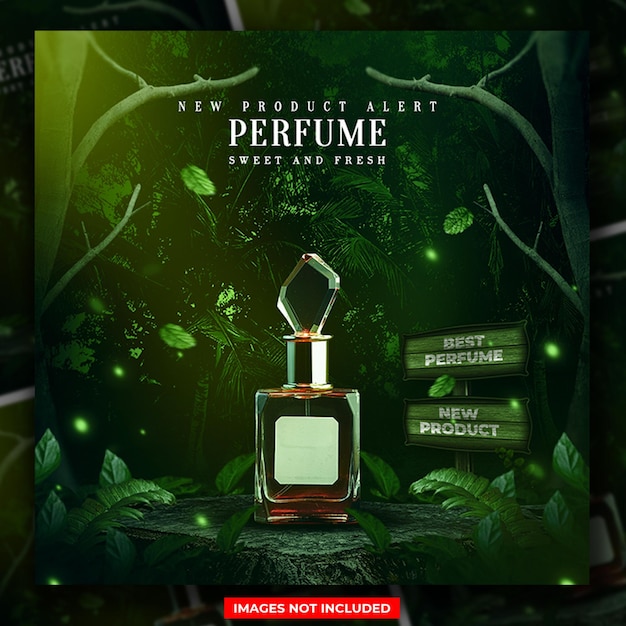 Psd fresh perfume poster for social media post