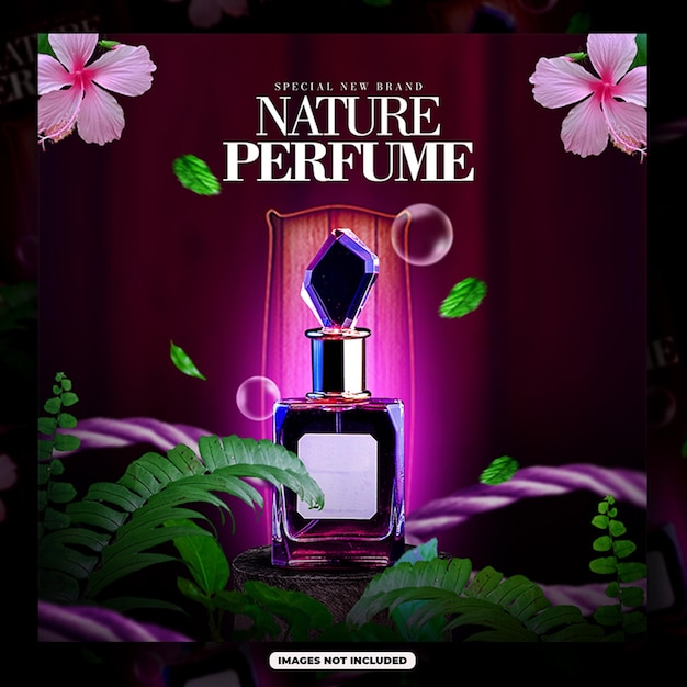 PSD psd fresh perfume poster for social media post