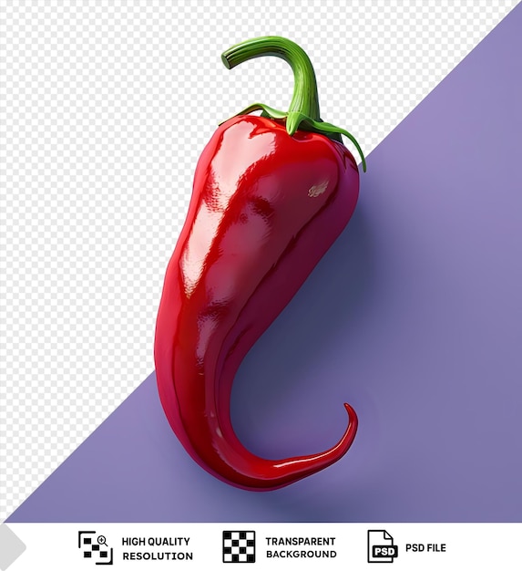 PSD psd fresh red cayenne pepper on a purple background