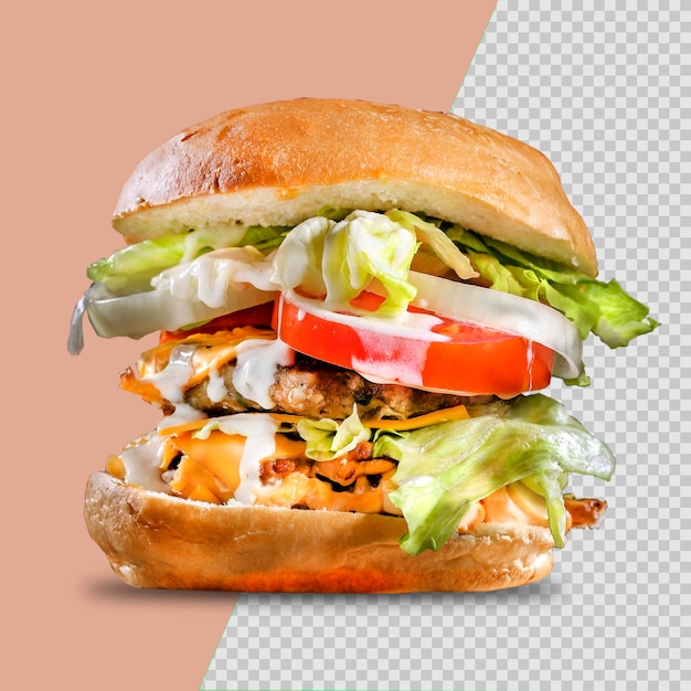 分離されたPSD新鮮なテスティおいしいハンバーガー