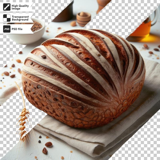 PSD psd freshly baked bread on transparent background with editable mask layer
