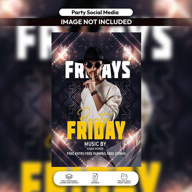 PSD psd friday club party template