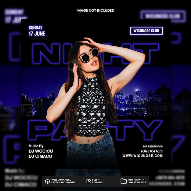 PSD friday night party flyer template