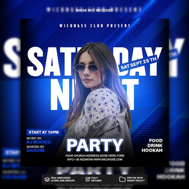 PSD friday night party flyer template