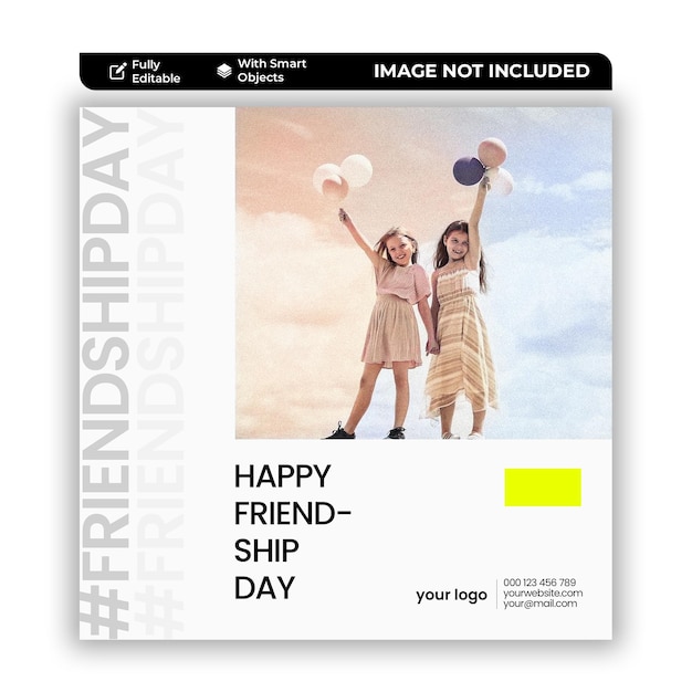 PSD psd friendship day minimal social media post template