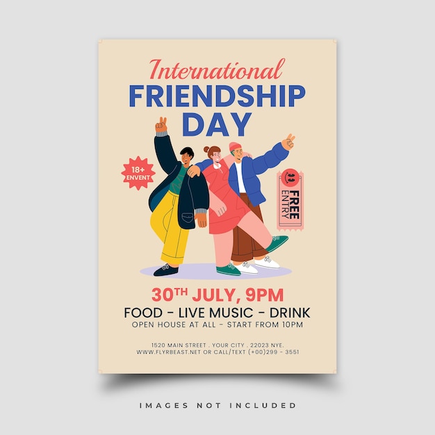 PSD psd friendship day poster template