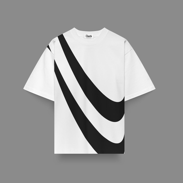 PSD front view of realistic oversize tshirt mockup