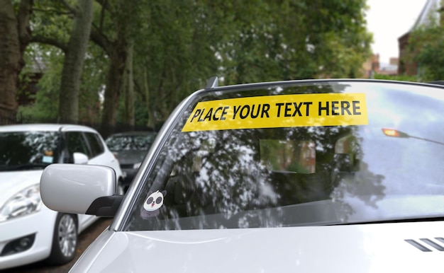 PSD psd front windshield white car mockup