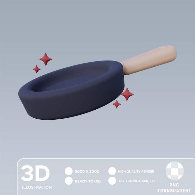 PSD psd frying pan 3d иллюстрация